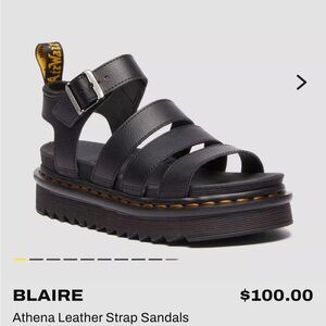 Dr. Martens Black Leather Platform Sandals